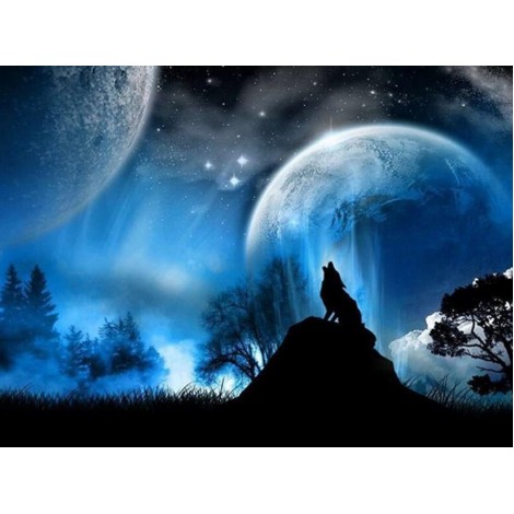 Nacht Wolf Diamond Painting Kit