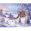 Dorf unter Schnee Diamond Painting Kit