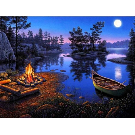 Feuer am See Diamond Painting