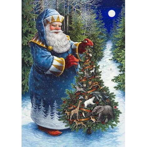 Weihnachtsmann Weihnachtsbaum Diamond Painting