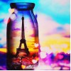 Paris Ansicht in Glasflasche